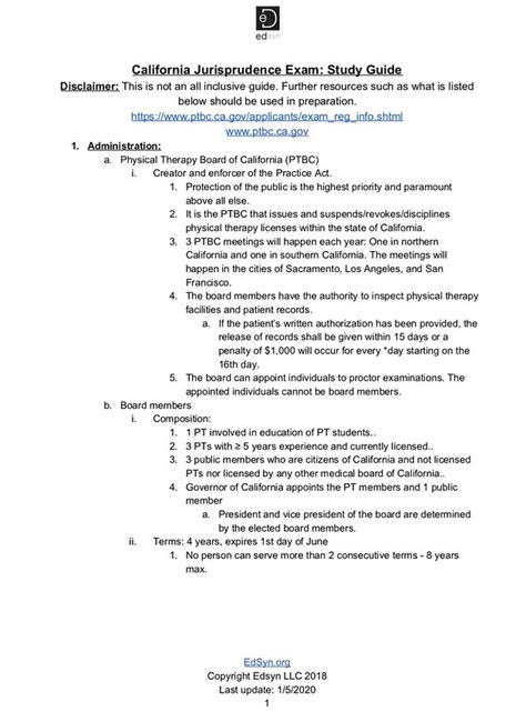 california jurisprudence exam|california pt law study guide.